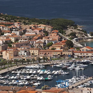 Italy, Sardinia, Northern Sardinia, Palau, view of town harbour