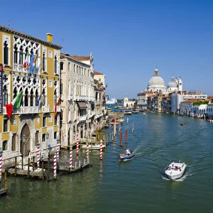 Italy, Veneto, Venice, Grand Canal, Santa Maria della Salute from Accademia Bridge