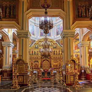 Kazakhstan, Almaty, Zenkov Russian orthodox cathedral interior