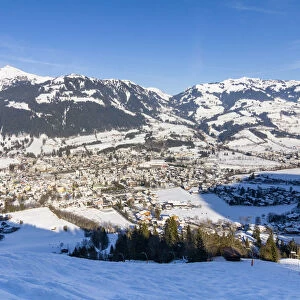Kitzbuhel panoramic view during winter, Austria, Alps