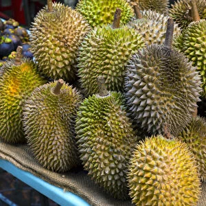 Malaysia, Kuala Lumpur, China Town, just off Petaling Street, street market, Durian