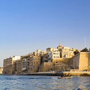 Malta, South Eastern Region, Valletta. Senglea, one of the Three Cities, as seen