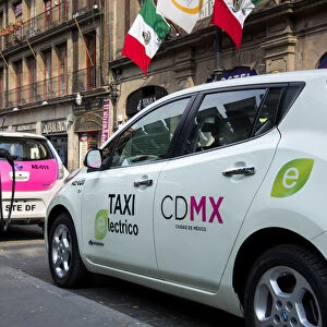 Mexico, Mexico City, Electric Taxis, Centro Historico