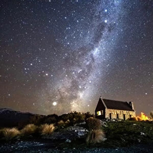 Milky Way rising behind the Church of the Good Shepherd, Lake Tekapo, Canterbury