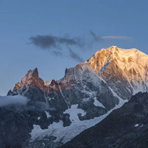 The Mont Blanc at sunrise from the Alp Lechey, Ferret Valley (Courmayeur, Aosta province)