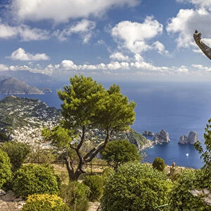Monte Solaro with Augustus statue, Anacapri, Capri, Gulf of Naples, Campania, Italy