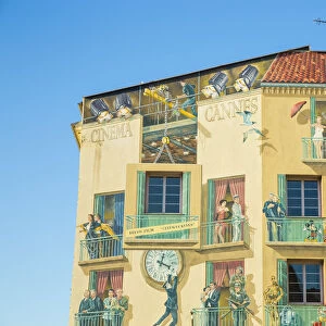 Mural on side of building, Cannes, Alpes-Maritimes, Provence-Alpes-Cote D Azur