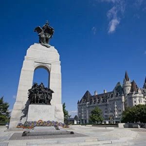 National War Memorial & Fairmont Chateau Laurier Hotel, Ottawa, Ontario, Canada