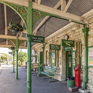 Old train station in the village of Corfe Castle, Dorset, England