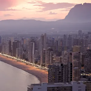 Playa del Levante, Benidorm, Costa Blanca, Spain