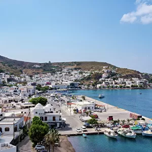 Port in Skala, elevated view, Patmos Island, Dodecanese, Greece