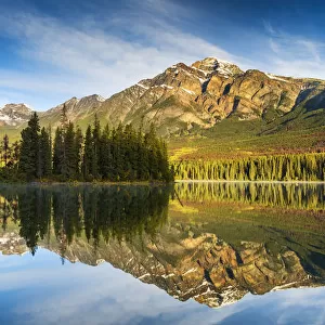 Pyramid Mountain Reflecting in Pyramid Lake, Jasper National Park, Alberta, Canada