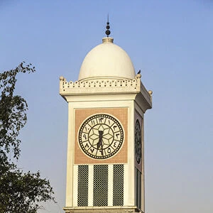 Qatar, Doha, Clocktower at Emiri Diwan -Presidential Palace