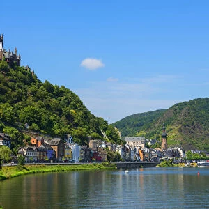 Reichsburg with river Mosel and Cochem, Rhineland-Palatinate, Germany