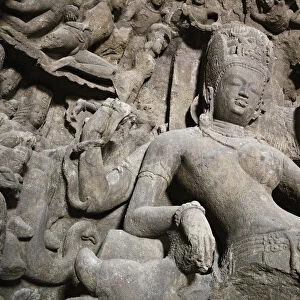 Shiva Ardhanari relief, Shiva cave temple, Island of Elephanta, nr Mumbai, Maharashtra