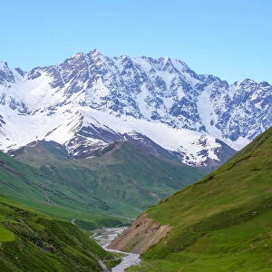 Shkhara peak, the highest point in Georgia, Ushguli, Samegrelo-Zemo Svaneti region