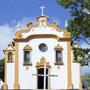 South America, Brazil, Pernambuco, Fernando de Noronha Island, the facade of the church