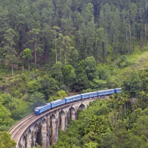 Sri Lanka, Ella, Train on Nine Arches bridge