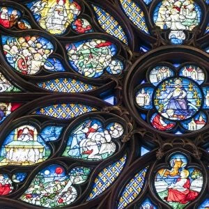 Stained-glass windows in the upper chapel of Sainte Chapelle, Paris, France