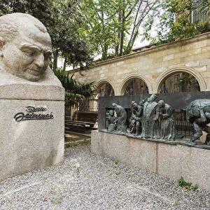 Statue of Azim Azimzade and his characters. He was an Azerbaijani artist and cartoonist