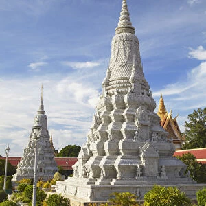 Stupas at Silver Pagoda in Royal Palace, Phnom Penh, Cambodia