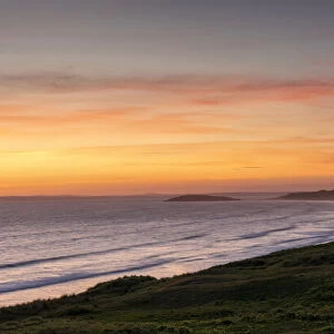 Sunset over Rhossili Bay, Gower Peninsula, Wales
