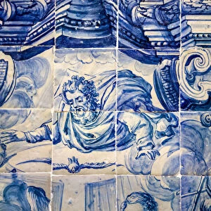 Tiled picture, museum in cloister Nossa Senhora da Conceicao, Beja, Alentejo, Portugal