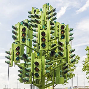 Traffic Light Tree created by the French sculptor Pierre Vivant outside billingsgate