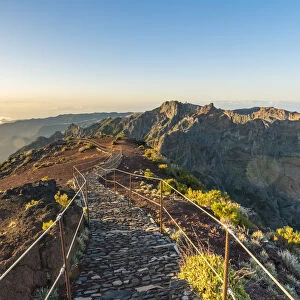 The trail from the top of Pico Ruivo with Pico do Areeiro in the background