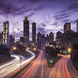 USA, Georgia, Atlanta, city skyline from Interstate 20