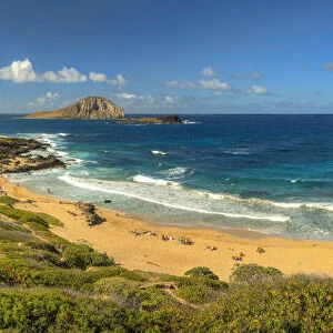 USA, Hawaii, Oahu, Makapuu Beach, Turtle and Rabbit Islands