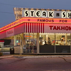 USA, Midwest, Missouri, Route 66, Springfield, steak n Shake restaurant