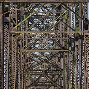 USA, Missouri, St, Louis, The Chain of Rocks Bridge spans the Mississippi River