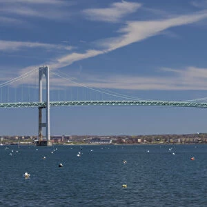 USA, Rhode Island, Jamestown, view of the Newport Bridge