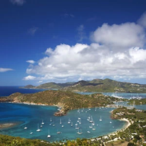 View over Nelsons Dockyard, English Harbour, Antigua, Caribbean, West Indies