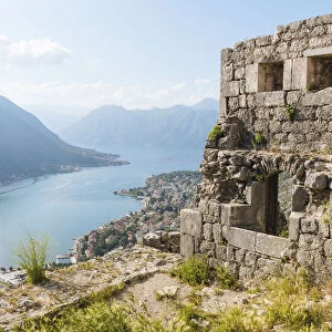 View from the Town Walls over Kotor, Bay of Kotor, Montenegro