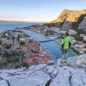 Viewpoint on Omis and the Cetina river canyon, Dalmatia, Adriatic Coast, Croatia