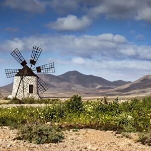 Wind mill, Molino de Tefia, Tefia, Fuerteventura, Canary Islands, Spain