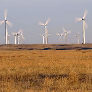 Wind turbines in Pawnee National Grassland, Colorado, USA