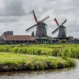 Windmills in Zaanse Schans, Zaandam, North Holland, The Netherlands