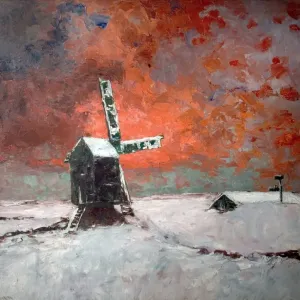 Molino rodeado de nieve - Guillermo Kidder