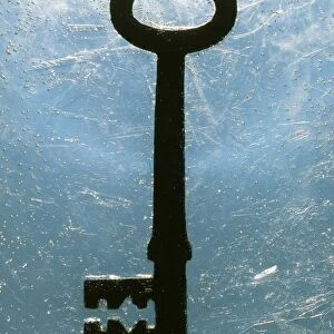 A key frozen in ice