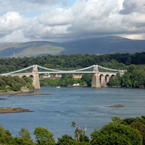 Menai Suspension Bridge, Anglesey, Wales, UK, Europe