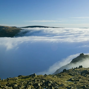 on Red Screes above a temperature inversion in the Lake District UK