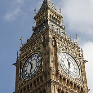 England, London, Palace of Westminster clock tower also known as Big Ben