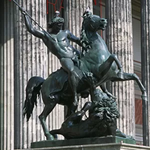 GERMANY, Berlin Bronze equestrian statue entitled The Lion Fighter by Albert Wolf