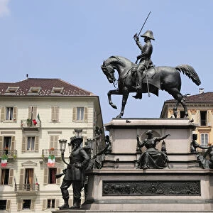 Italy, Piedmont, Turin, Monument to Carlo Alberto, Piazza Carlo Alberto