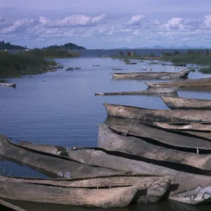 MALAWI, Chilwa Yav boats on Lake Chilwa