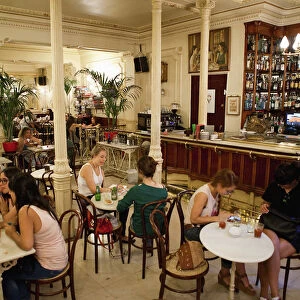 Spain, Madrid, Interior of Cafe Botolleria