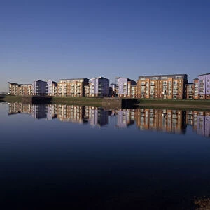 WALES, Carmarthenshire, Llanelli Millennium Quay dockside apartments development with